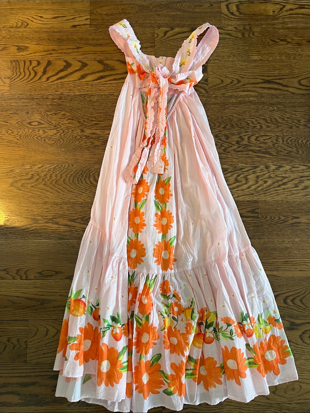 Farm Rio Pink Floral Sundress with Orange Flower Print - Picture 4 of 4